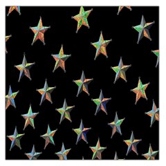 Colorful Gold Star Christmas Large Satin Scarf (square) by Mariart