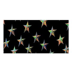 Colorful Gold Star Christmas Satin Shawl by Mariart