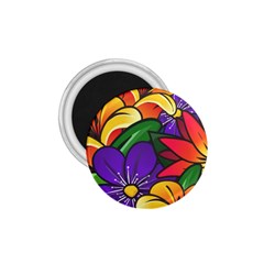 Bright Flowers Floral Sunflower Purple Orange Greeb Red Star 1 75  Magnets by Mariart