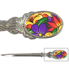 Bright Flowers Floral Sunflower Purple Orange Greeb Red Star Letter Openers