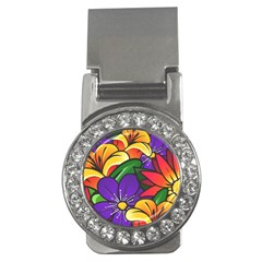 Bright Flowers Floral Sunflower Purple Orange Greeb Red Star Money Clips (cz) 