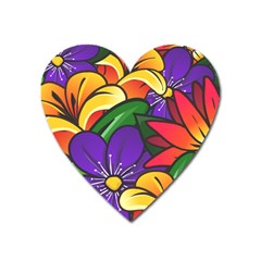 Bright Flowers Floral Sunflower Purple Orange Greeb Red Star Heart Magnet