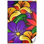 Bright Flowers Floral Sunflower Purple Orange Greeb Red Star Canvas 12  x 18   11.88 x17.36  Canvas - 1