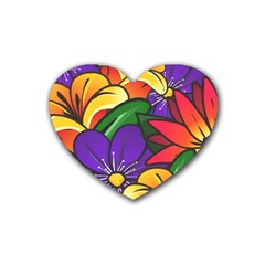 Bright Flowers Floral Sunflower Purple Orange Greeb Red Star Heart Coaster (4 Pack) 