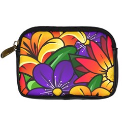 Bright Flowers Floral Sunflower Purple Orange Greeb Red Star Digital Camera Cases by Mariart