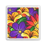 Bright Flowers Floral Sunflower Purple Orange Greeb Red Star Memory Card Reader (Square)  Front