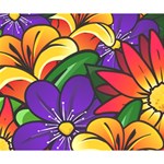 Bright Flowers Floral Sunflower Purple Orange Greeb Red Star Deluxe Canvas 14  x 11  14  x 11  x 1.5  Stretched Canvas