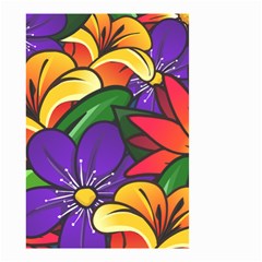 Bright Flowers Floral Sunflower Purple Orange Greeb Red Star Small Garden Flag (two Sides) by Mariart