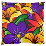 Bright Flowers Floral Sunflower Purple Orange Greeb Red Star Large Cushion Case (One Side) Front