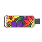 Bright Flowers Floral Sunflower Purple Orange Greeb Red Star Portable USB Flash (Two Sides) Front