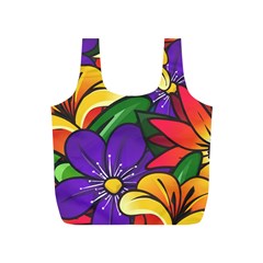 Bright Flowers Floral Sunflower Purple Orange Greeb Red Star Full Print Recycle Bags (s)  by Mariart