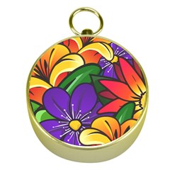 Bright Flowers Floral Sunflower Purple Orange Greeb Red Star Gold Compasses by Mariart