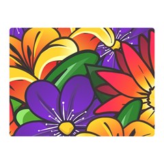 Bright Flowers Floral Sunflower Purple Orange Greeb Red Star Double Sided Flano Blanket (mini)  by Mariart