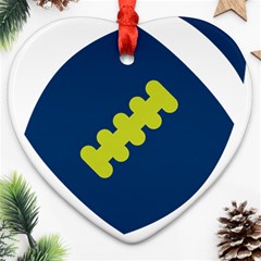 Football America Blue Green White Sport Ornament (heart)