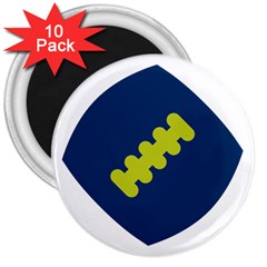 Football America Blue Green White Sport 3  Magnets (10 Pack)  by Mariart