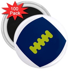 Football America Blue Green White Sport 3  Magnets (100 Pack)