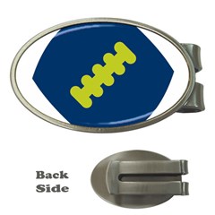 Football America Blue Green White Sport Money Clips (oval)  by Mariart