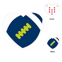 Football America Blue Green White Sport Playing Cards (heart)  by Mariart