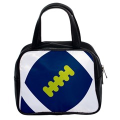 Football America Blue Green White Sport Classic Handbags (2 Sides)