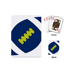 Football America Blue Green White Sport Playing Cards (mini)  by Mariart