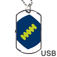 Football America Blue Green White Sport Dog Tag Usb Flash (two Sides)