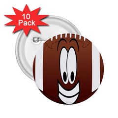 Happy Football Clipart Excellent Illustration Face 2 25  Buttons (10 Pack)  by Mariart