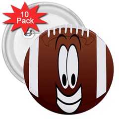 Happy Football Clipart Excellent Illustration Face 3  Buttons (10 Pack)  by Mariart