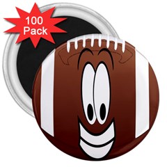 Happy Football Clipart Excellent Illustration Face 3  Magnets (100 Pack) by Mariart