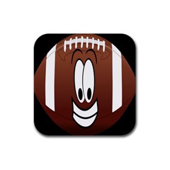 Happy Football Clipart Excellent Illustration Face Rubber Coaster (square)  by Mariart