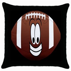 Happy Football Clipart Excellent Illustration Face Throw Pillow Case (black)