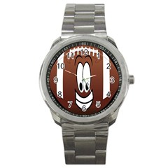 Happy Football Clipart Excellent Illustration Face Sport Metal Watch by Mariart