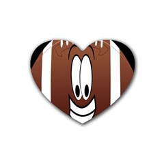 Happy Football Clipart Excellent Illustration Face Rubber Coaster (heart)  by Mariart