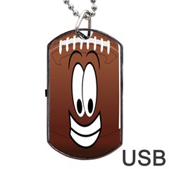 Happy Football Clipart Excellent Illustration Face Dog Tag Usb Flash (two Sides) by Mariart