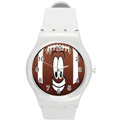 Happy Football Clipart Excellent Illustration Face Round Plastic Sport Watch (m) by Mariart