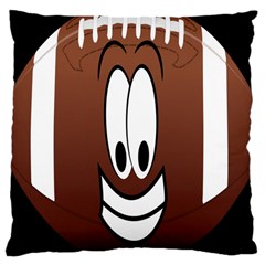 Happy Football Clipart Excellent Illustration Face Large Cushion Case (one Side) by Mariart