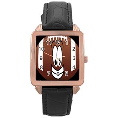 Happy Football Clipart Excellent Illustration Face Rose Gold Leather Watch  by Mariart