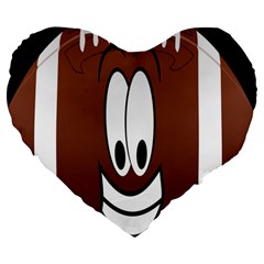 Happy Football Clipart Excellent Illustration Face Large 19  Premium Flano Heart Shape Cushions