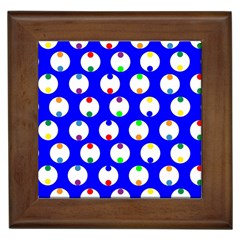 Easter Egg Fabric Circle Blue White Red Yellow Rainbow Framed Tiles