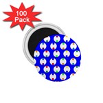 Easter Egg Fabric Circle Blue White Red Yellow Rainbow 1.75  Magnets (100 pack)  Front