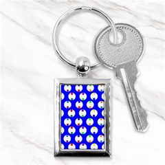 Easter Egg Fabric Circle Blue White Red Yellow Rainbow Key Chains (rectangle)  by Mariart