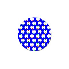 Easter Egg Fabric Circle Blue White Red Yellow Rainbow Golf Ball Marker