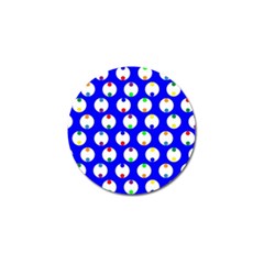 Easter Egg Fabric Circle Blue White Red Yellow Rainbow Golf Ball Marker (4 Pack)