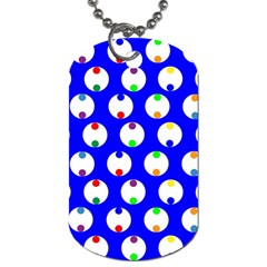 Easter Egg Fabric Circle Blue White Red Yellow Rainbow Dog Tag (two Sides)