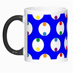 Easter Egg Fabric Circle Blue White Red Yellow Rainbow Morph Mugs