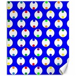 Easter Egg Fabric Circle Blue White Red Yellow Rainbow Canvas 8  x 10  8.15 x9.66  Canvas - 1