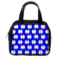 Easter Egg Fabric Circle Blue White Red Yellow Rainbow Classic Handbags (one Side)