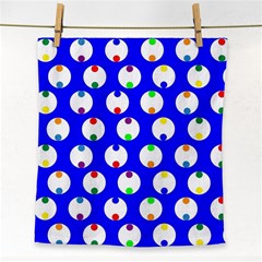 Easter Egg Fabric Circle Blue White Red Yellow Rainbow Face Towel by Mariart