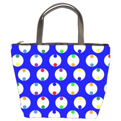 Easter Egg Fabric Circle Blue White Red Yellow Rainbow Bucket Bags by Mariart