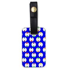 Easter Egg Fabric Circle Blue White Red Yellow Rainbow Luggage Tags (one Side) 