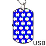 Easter Egg Fabric Circle Blue White Red Yellow Rainbow Dog Tag USB Flash (One Side) Front